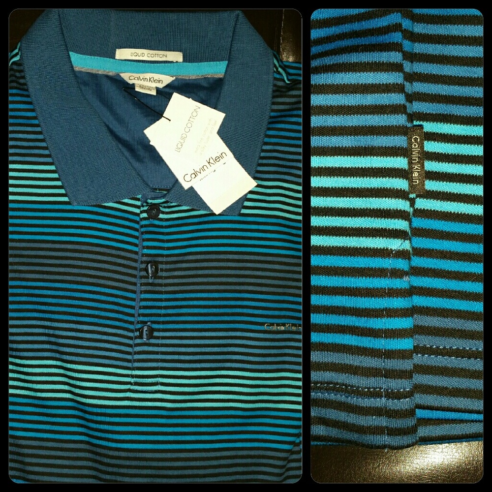 NWT Calvin Klein Stripe polo top Men's XXL